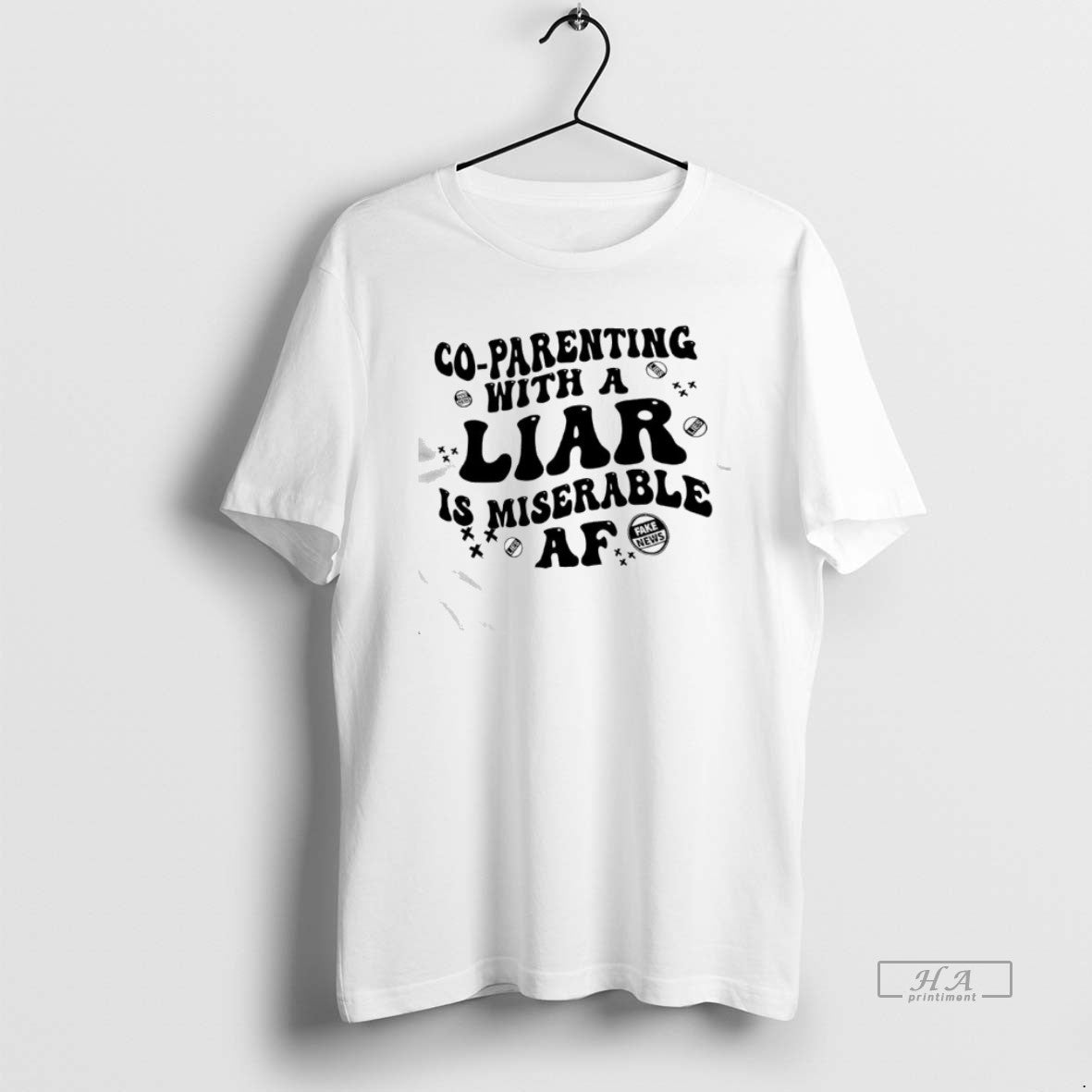 Official Co Parenting Lies With A Liar Is Miserable Af Fake News T-Shirts, Hoodie, Sweatshirt | CiraTrend.com