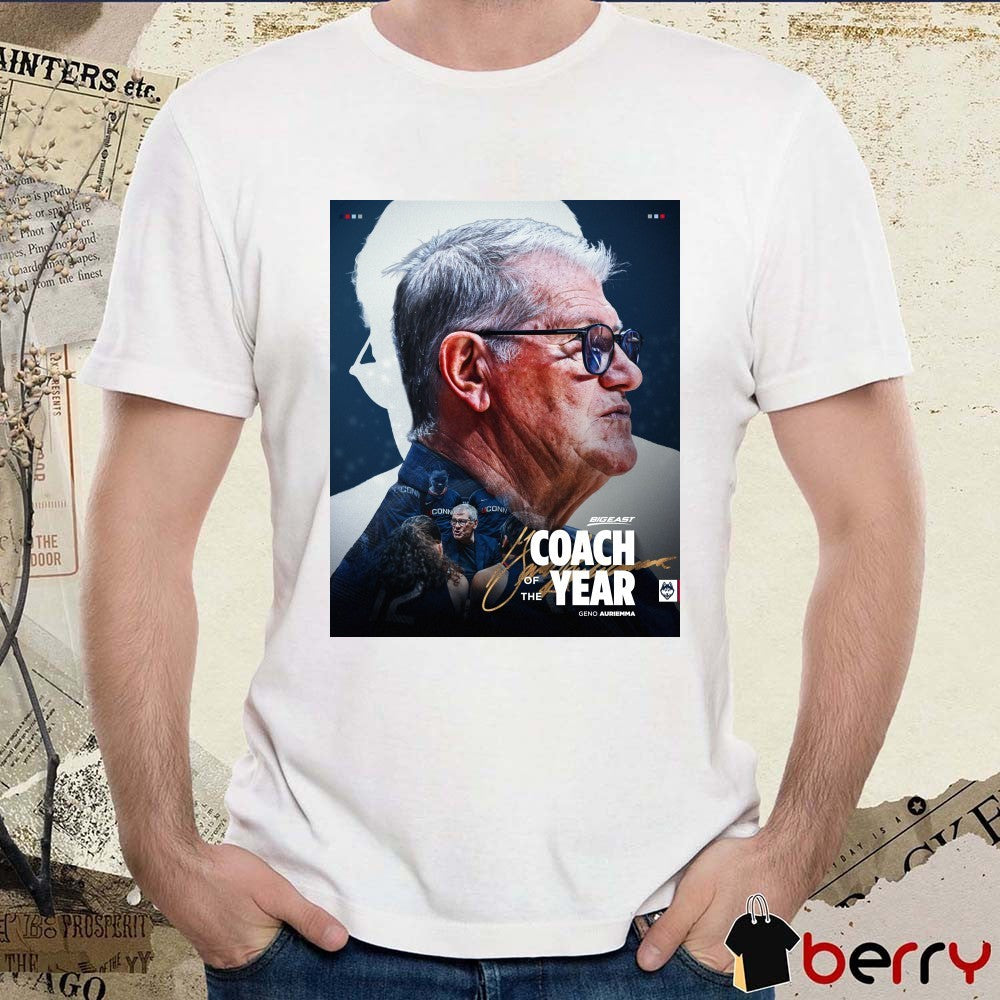 Coach Of The Year Geno Auriemma UConn Women’s Basketball Signature t-shirt