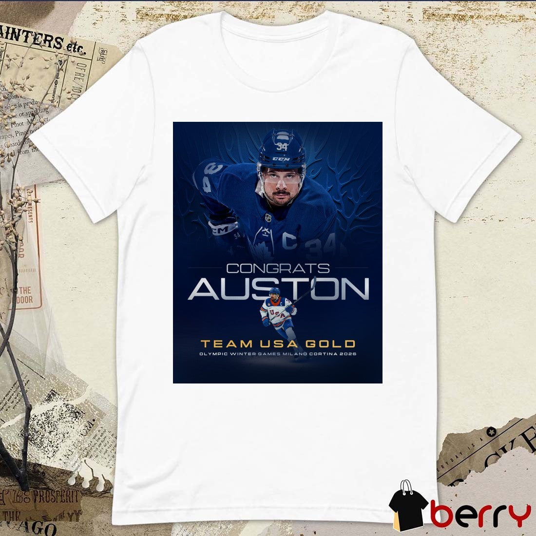 Congarts Auston Matthews Team USA Gold Olympic Winter Games Milano Cortina 2026 t-shirt