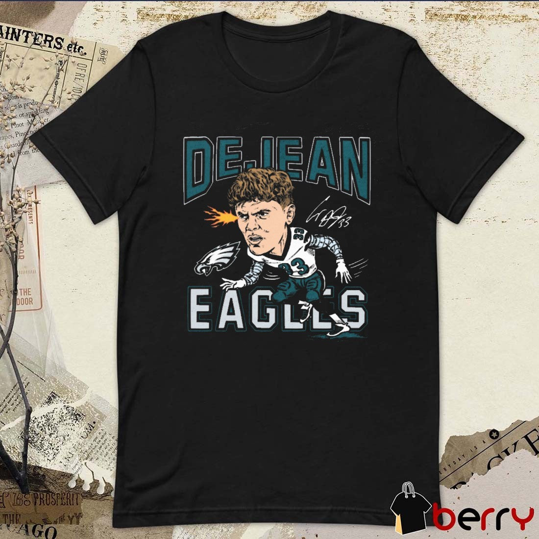 Cooper DeJean Philadelphia Eagles NFL Homage Caricature Player Signature t-shirt