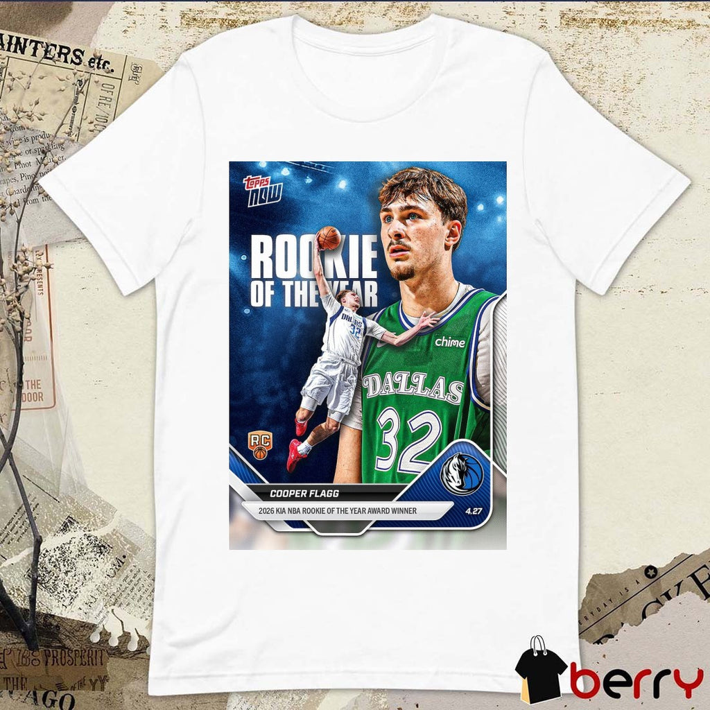 Cooper Flagg Dallas Mavericks 2025-26 NBA Rookie Of The Year Topps Poster t-shirt