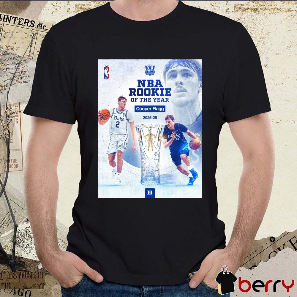 Cooper Flagg NBA Rookie of the Year 2025-26 Season Duke University Poster t-shirt