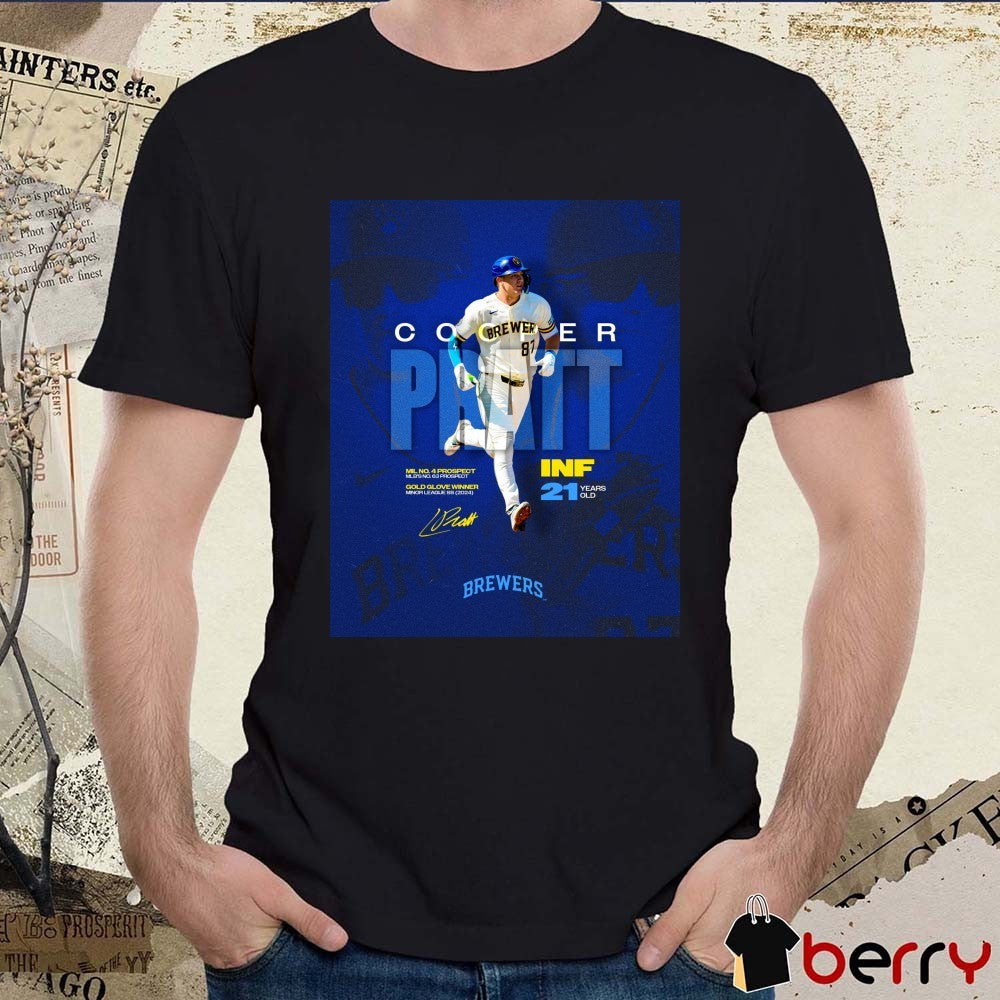 Cooper Pratt Milwaukee Brewers MLB 2026 INF 21 Years Old Signature Poster t-shirt