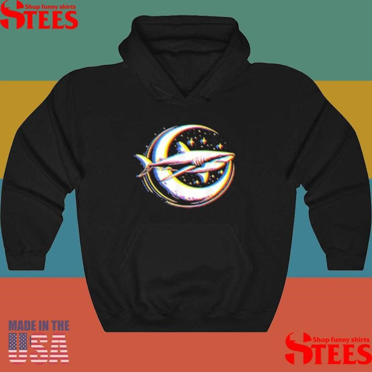 Cosmic Shark In Front Of The Moon T-shirt
