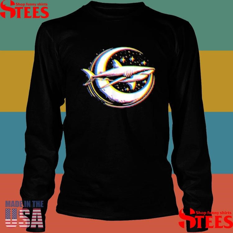 Cosmic Shark In Front Of The Moon T-shirt
