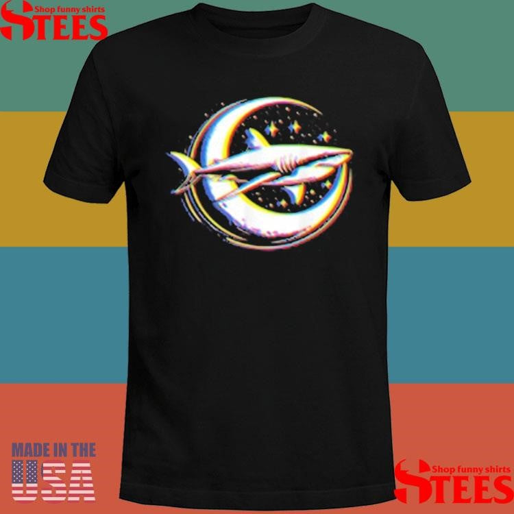 Cosmic Shark In Front Of The Moon T-shirt