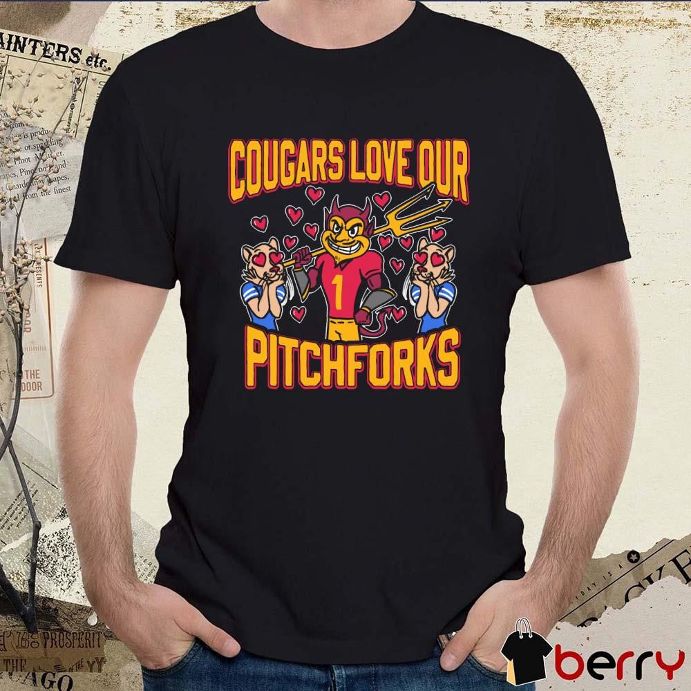 Cougars Love Our Pitchforks Arizona State Sun Devils Vs BYU Cougars t-shirt