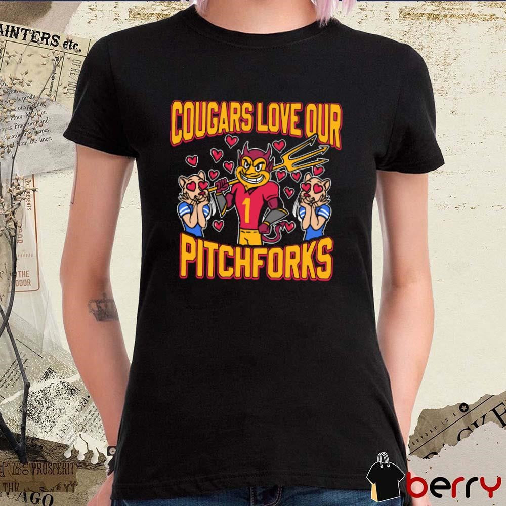 Cougars Love Our Pitchforks Arizona State Sun Devils Vs BYU Cougars t-shirt