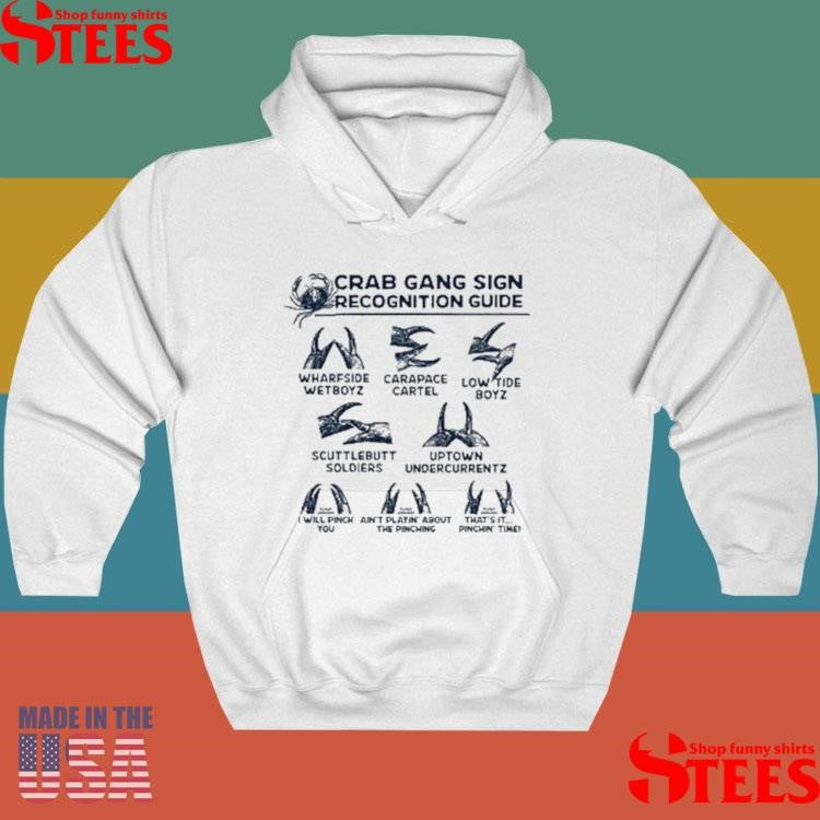 Crab Gang Sign Recognition Guide Blue T-shirts