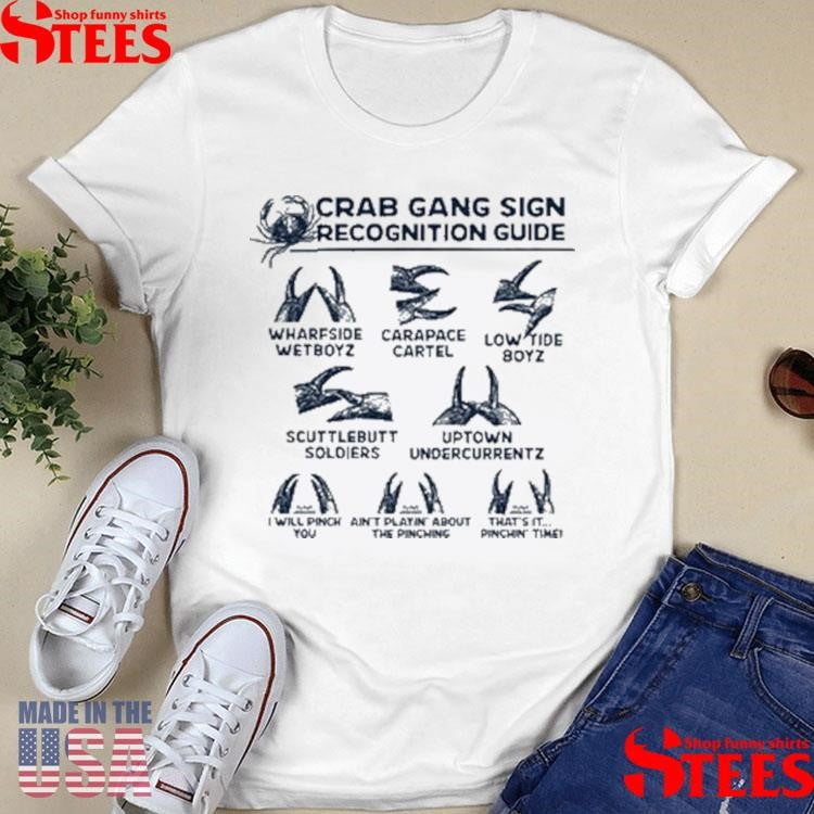 Crab Gang Sign Recognition Guide Blue T-shirts