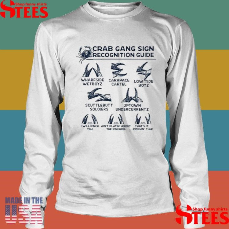 Crab Gang Sign Recognition Guide Blue T-shirts