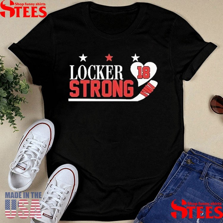 Craig Laughlin Locker Strong 18 Heart Hockey Shirts