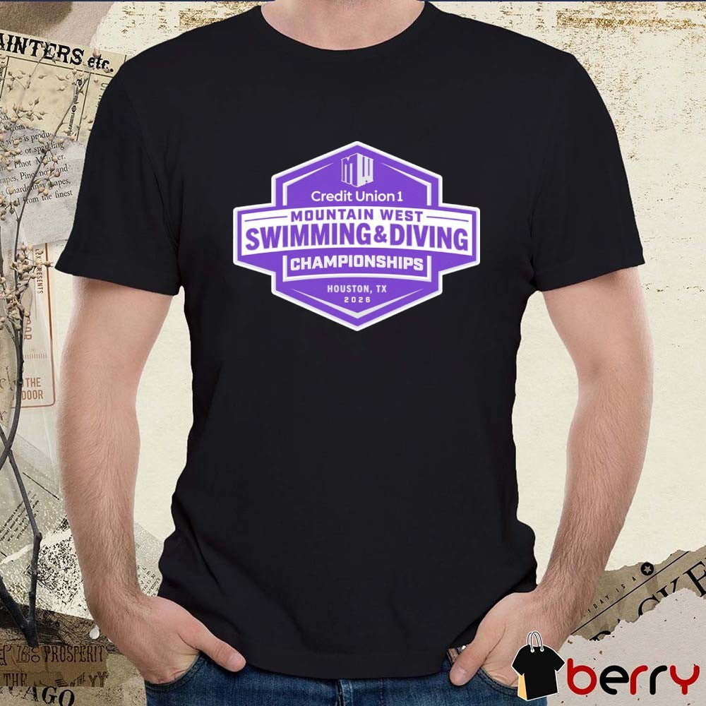 Credit Union 1 Mountain West Swimming And Diving Championship Houston TX 2026 Logo t-shirt