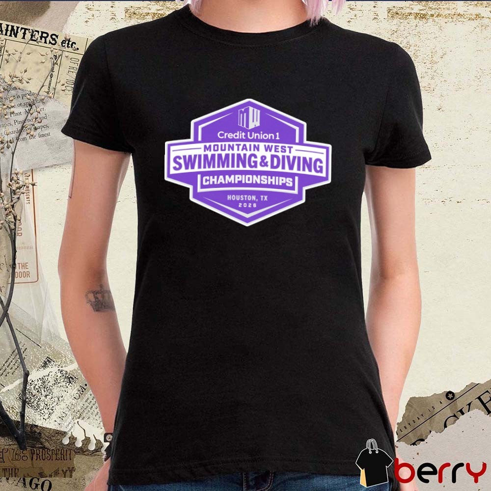Credit Union 1 Mountain West Swimming And Diving Championship Houston TX 2026 Logo t-shirt