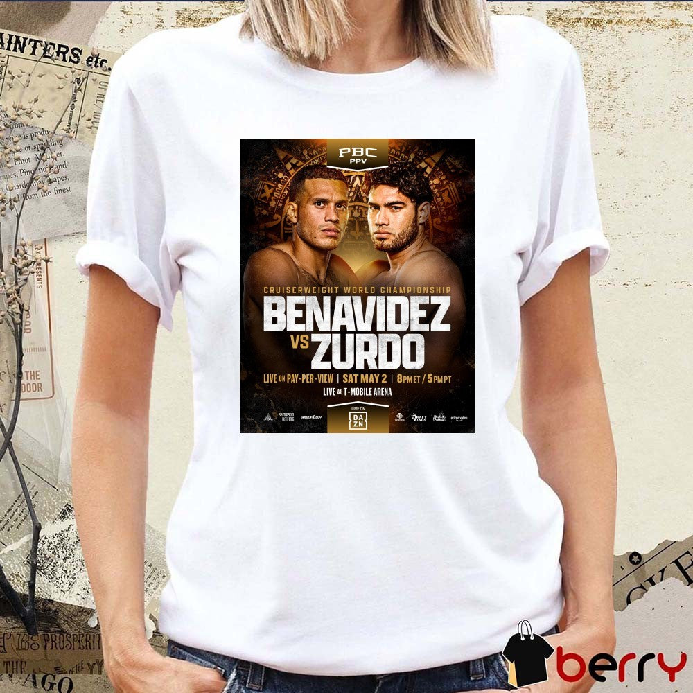 Cruiserweight World Championship Benavidez Vs Zurdo May 2, 2026 T-Mobile Arena Poster t-shirt