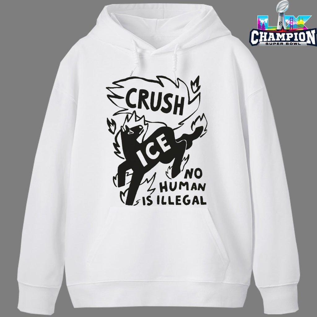 Crush Ice No Human Is Illegal Horse T-Shirts