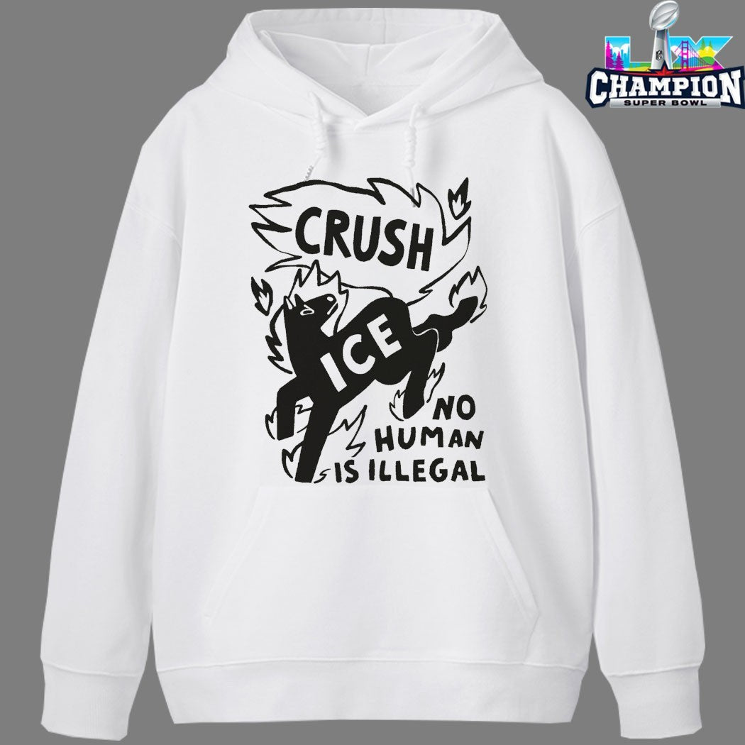 Crush Ice No Human Is Illegal Horse T-Shirts