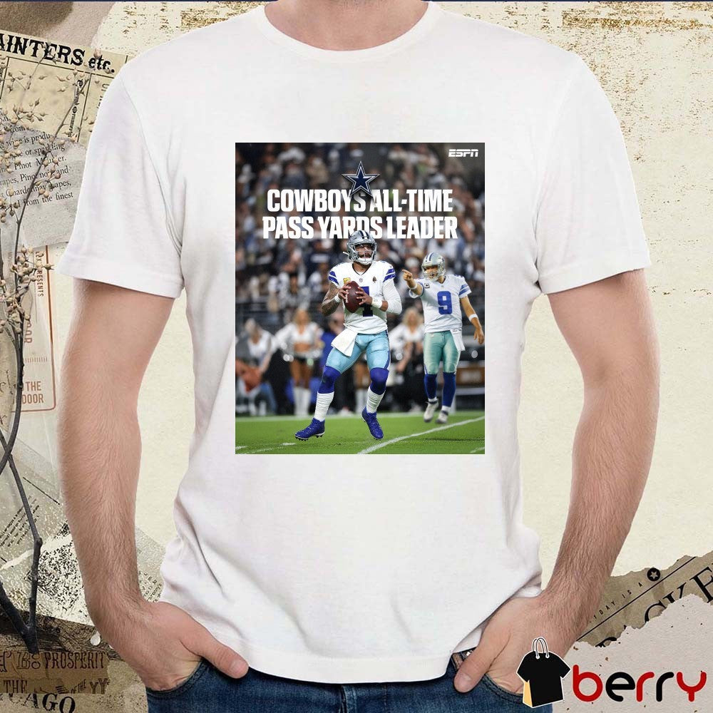 Dak Prescott Dallas Cowboys All-Time Pass Yards Leader Poster t-shirt