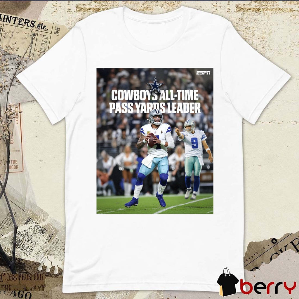Dak Prescott Dallas Cowboys All-Time Pass Yards Leader Poster t-shirt