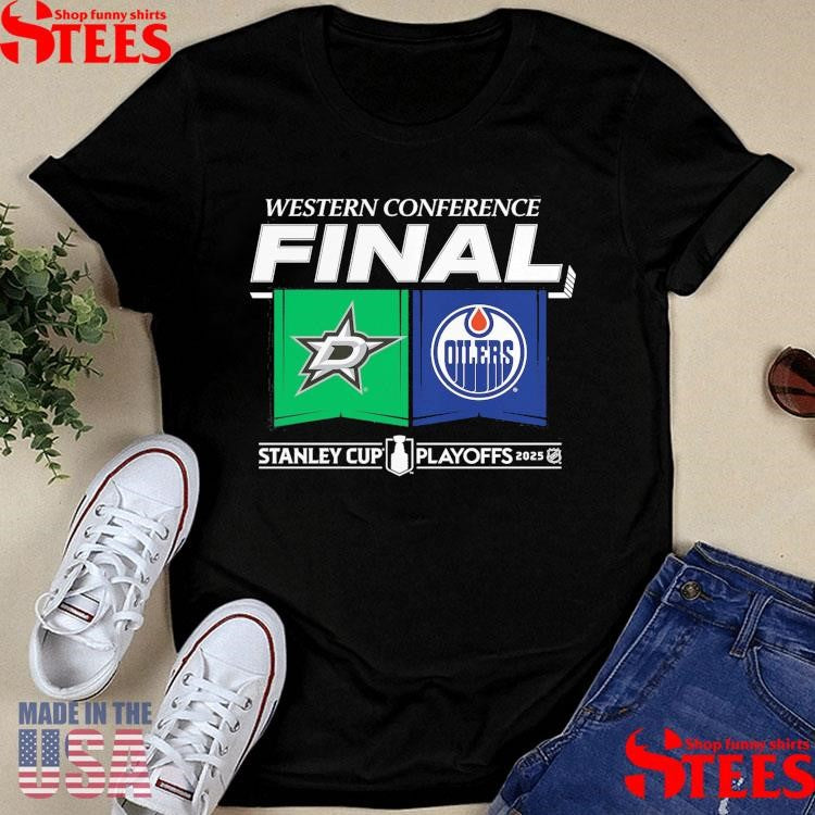 Dallas Stars Vs Edmonton Oilers 2025 Western Conference Finals Matchup Center Ice Shirts