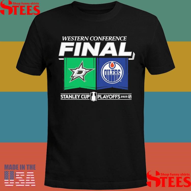 Dallas Stars Vs Edmonton Oilers 2025 Western Conference Finals Matchup Center Ice Shirts