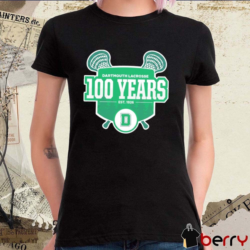 Dartmouth Lacrosse 100 Years Est 1926 Logo t-shirt