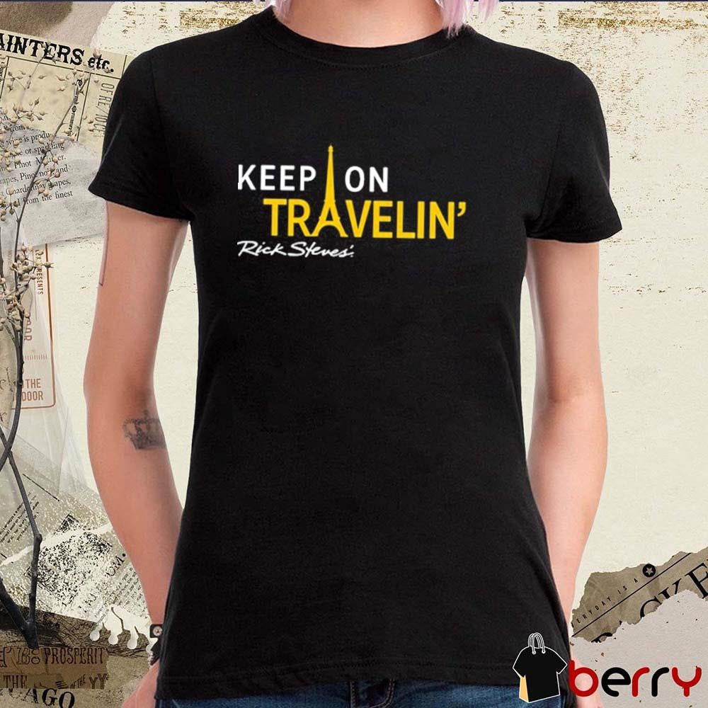 Dave Zbaracki Wearing Keep On Travelin Rick Steves t-shirt