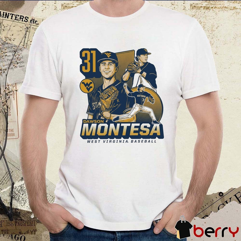 Dawson Montesa West Virginia Mountaineers Baseball NCAA Vintage Collage t-shirt