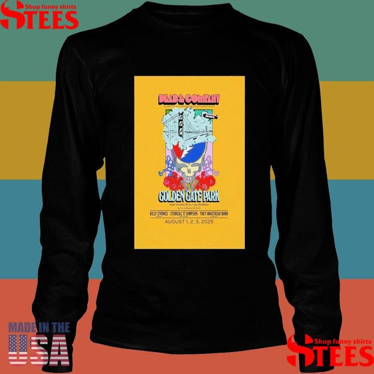 Dead & Company Aug 1-3 2025 Golden Gate Park In San Francisco, Ca Live Shirts
