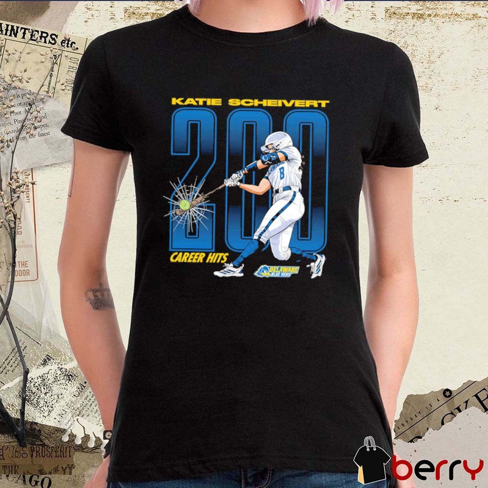Delaware Blue Hens NCAA Softball Katie Scheivert 200 Career Hits Collage t-shirt