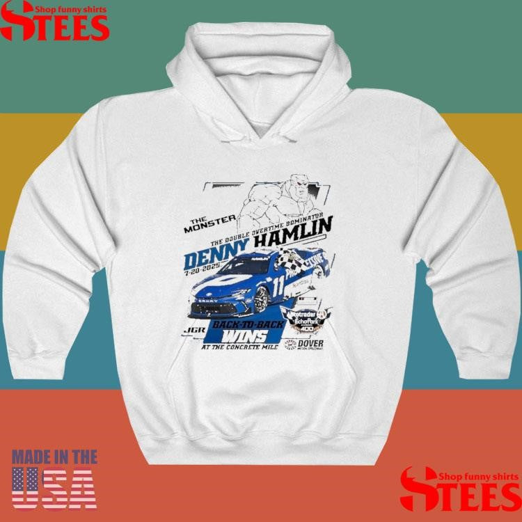 Denny Hamlin Checkered Flag Sports 2025 Autotrader Echopark Automotive 400 Race Win T-Shirts