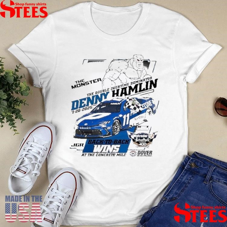 Denny Hamlin Checkered Flag Sports 2025 Autotrader Echopark Automotive 400 Race Win T-Shirts