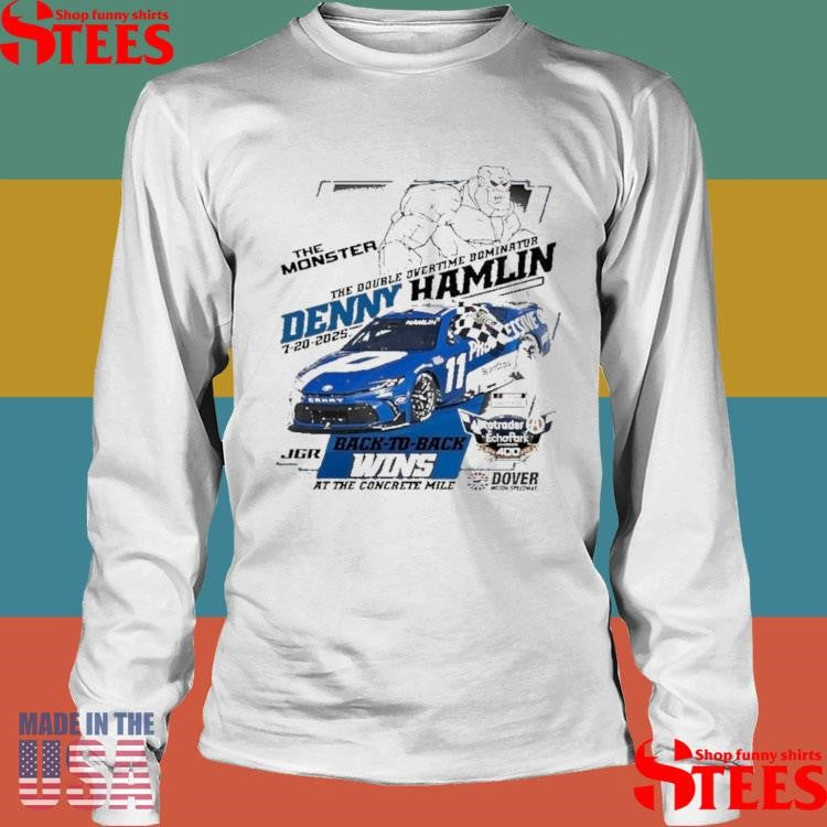Denny Hamlin Checkered Flag Sports 2025 Autotrader Echopark Automotive 400 Race Win T-Shirts