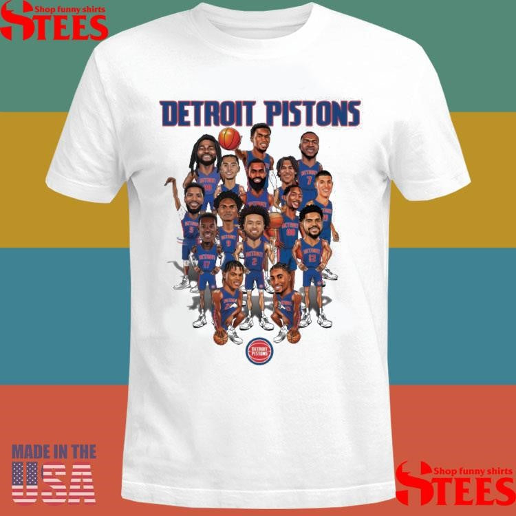 Detroit Pistons 2024-25 Roster Caricature Shirts