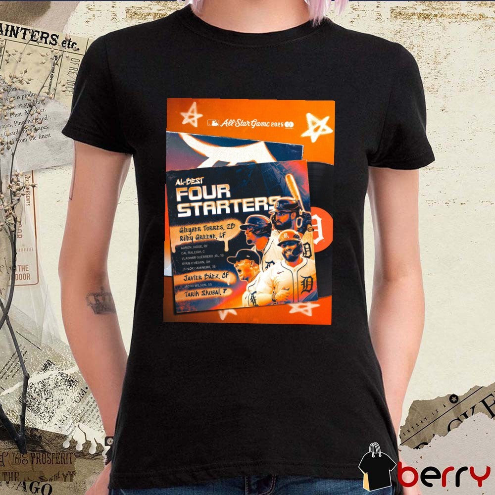 Detroit Tigers MLB All-Star Game 2025 Al-Best Four Starters Rorres Greene Baez Skubal Poster t-shirt