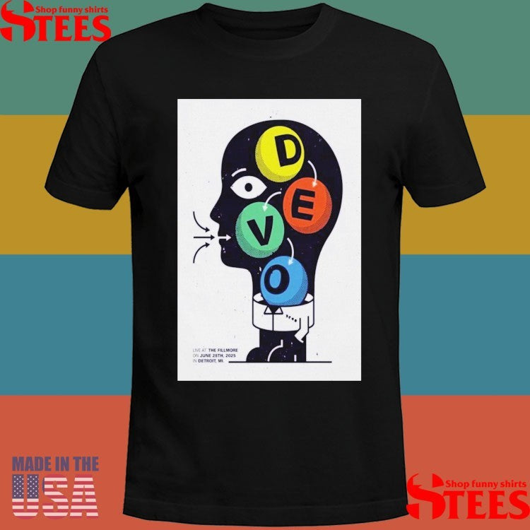 Devo The Fillmore Poster Detroit, Mi June 28 2025 T-shirt