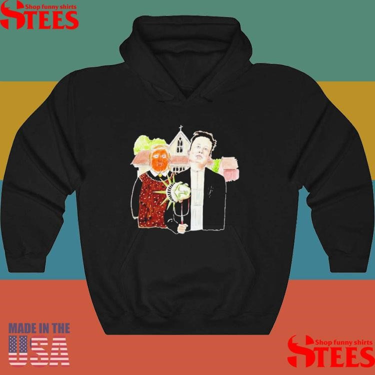 Donald Trump And Elon Musk American Gothic Herr Plugs Shirts