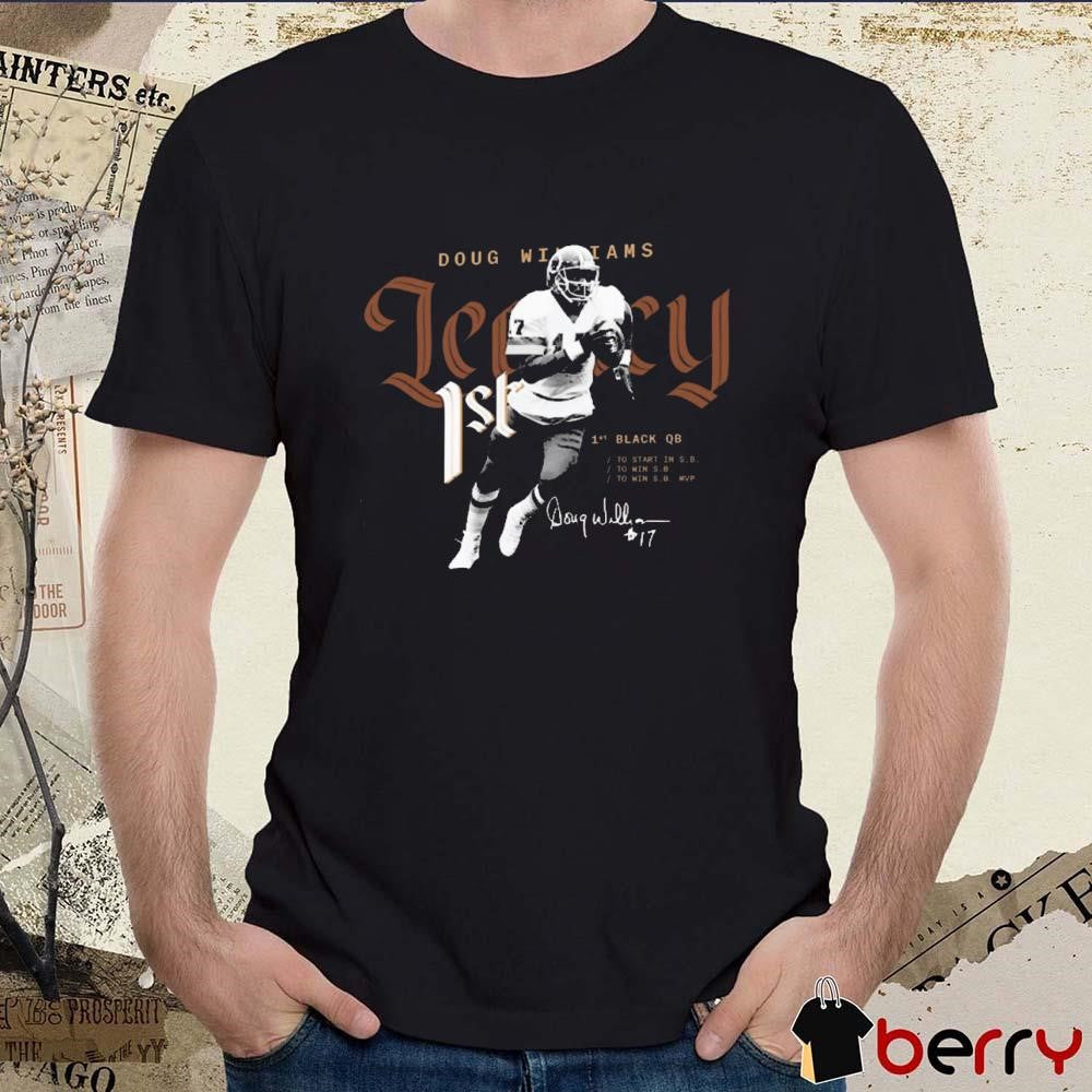 Doug Williams Washington Commanders NFL Legacy 1st Black QB Graphic Signature t-shirt