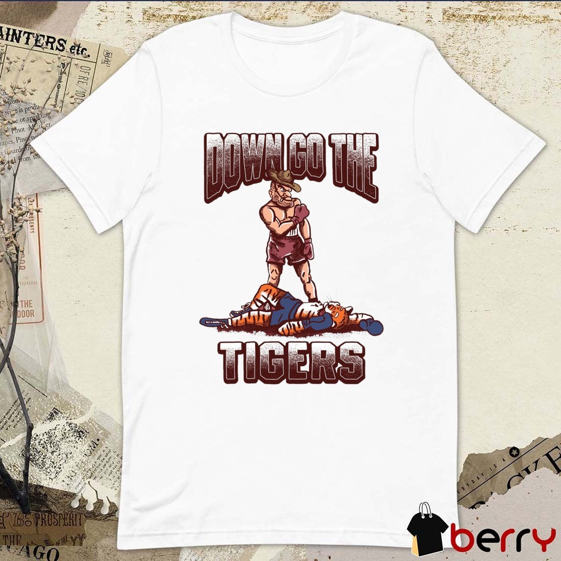 Down Go The T’s Tiger Texas A&M Aggies Defeats Auburn Tigers Mascot t-shirt