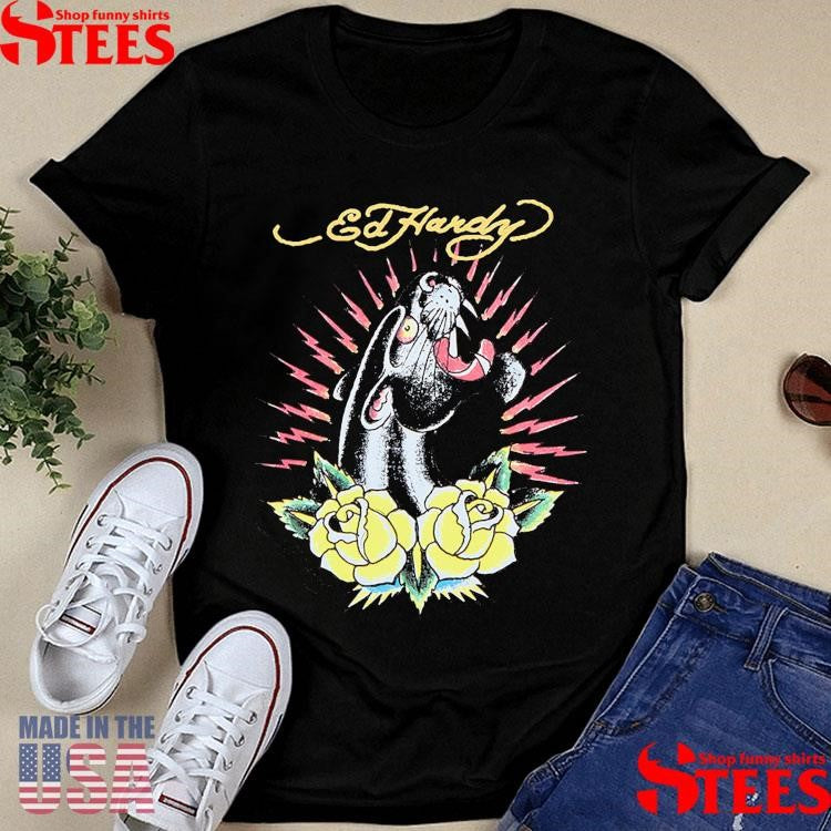 Ed Hardy Panther Roses Shirts