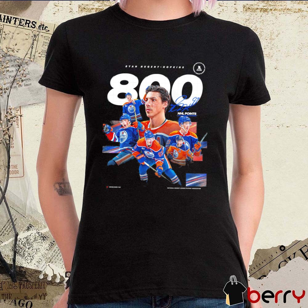 Edmonton Oilers player Ryan Nugent-Hopkins reaching 800 career NHL points Signature t-shirt