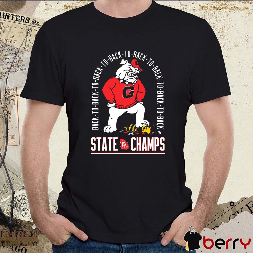 Eight Time Back To Back To Back To Back To Back State Champs Georgia Bulldogs Vs Georgia Tech Yellow Jackets t-shirt