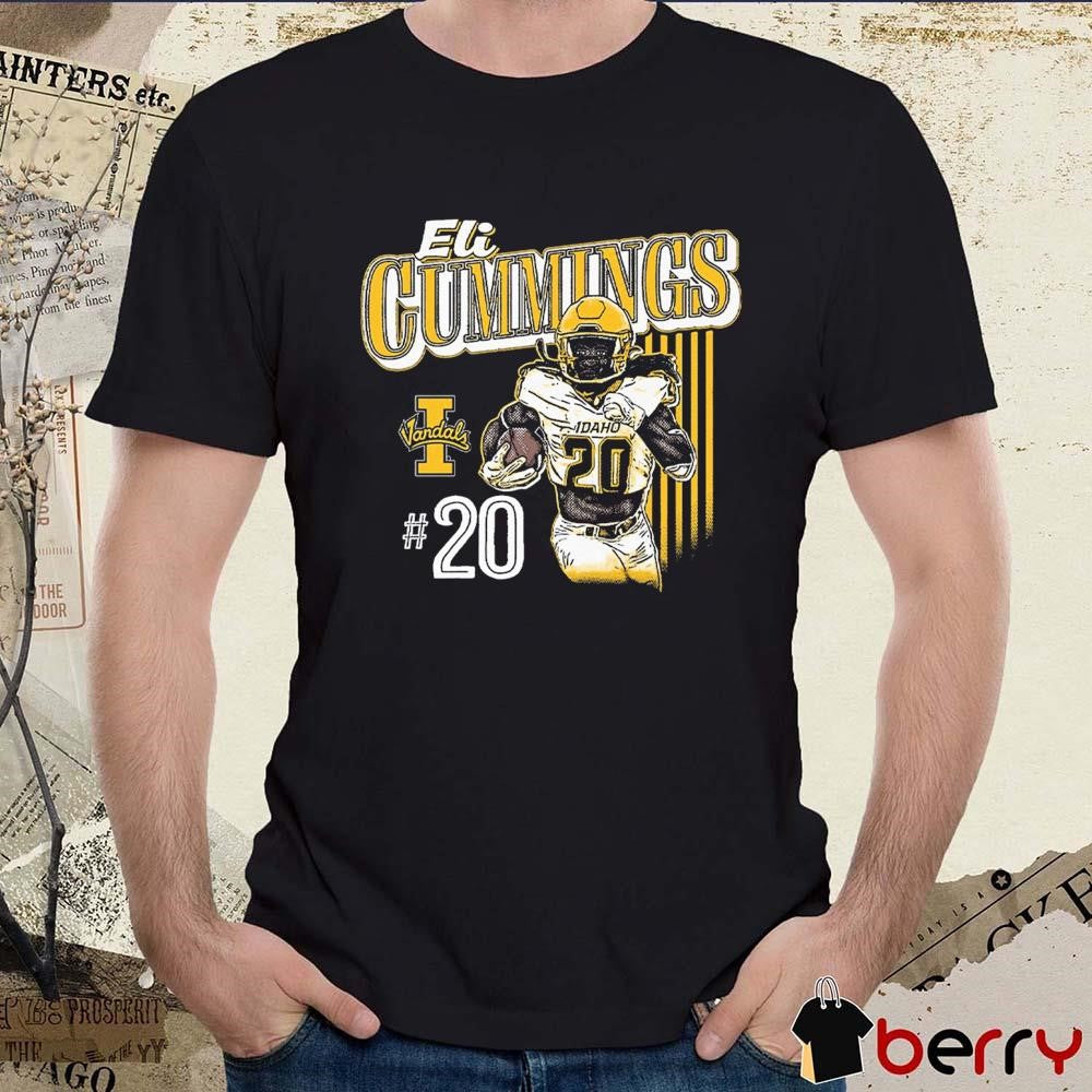 Elisha Cummings #20 Idaho Vandals Illustrated Graphic t-shirt
