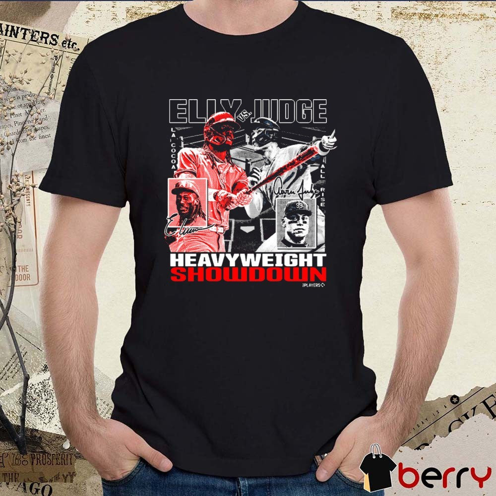 Elly De La Cruz Reds Vs Aaron Judge Yankees MLB Heavyweight Showdown Signatures Graphic t-shirt