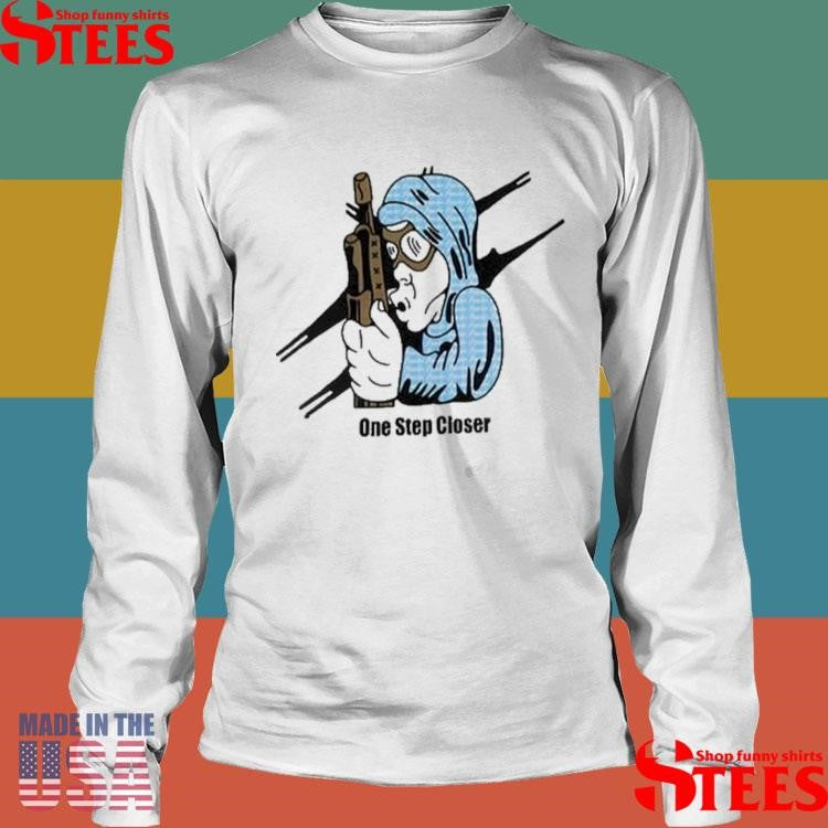 Evil Greed One Step Closer Gun Guy T-shirt