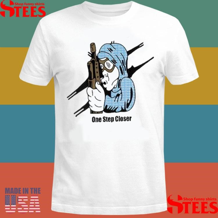 Evil Greed One Step Closer Gun Guy T-shirt