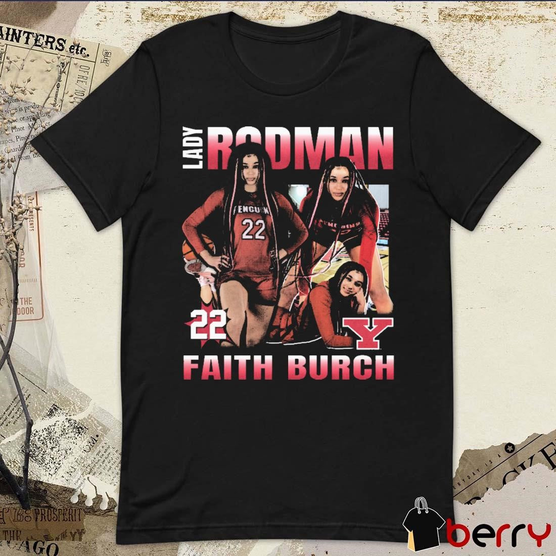 Faith Burch Youngstown State Penguins Lady Rodman 90s Graphic t-shirt