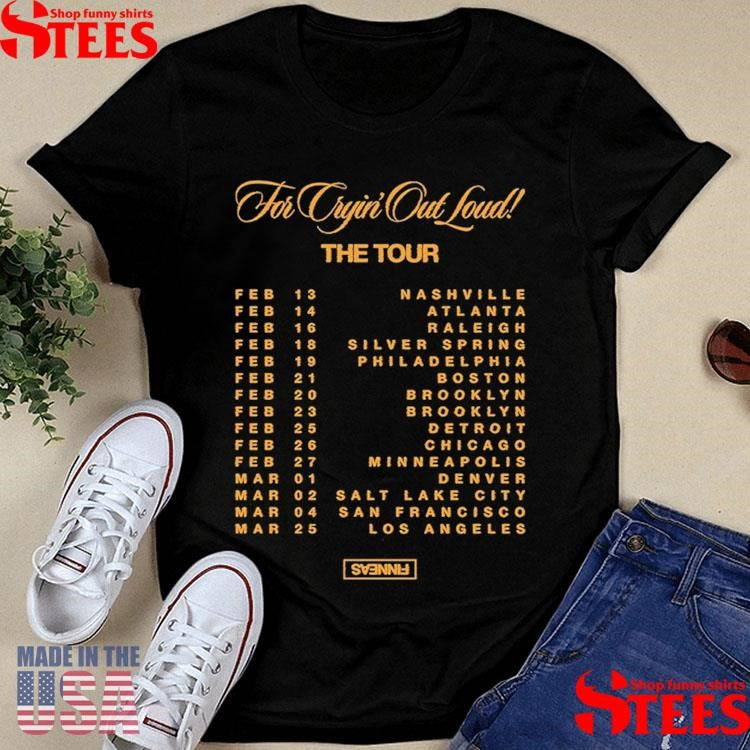 Finneas For Cryin Out Loud 2025 Tour Shirts