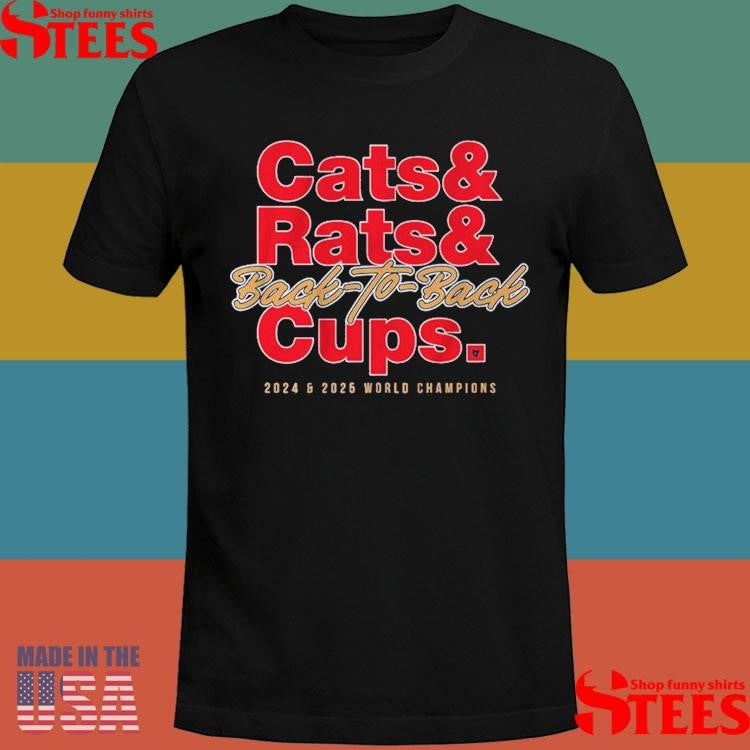Florida Hockey Cats & Rats & Back-to-back Cups 2024 And 2025 World Champions T-shirt