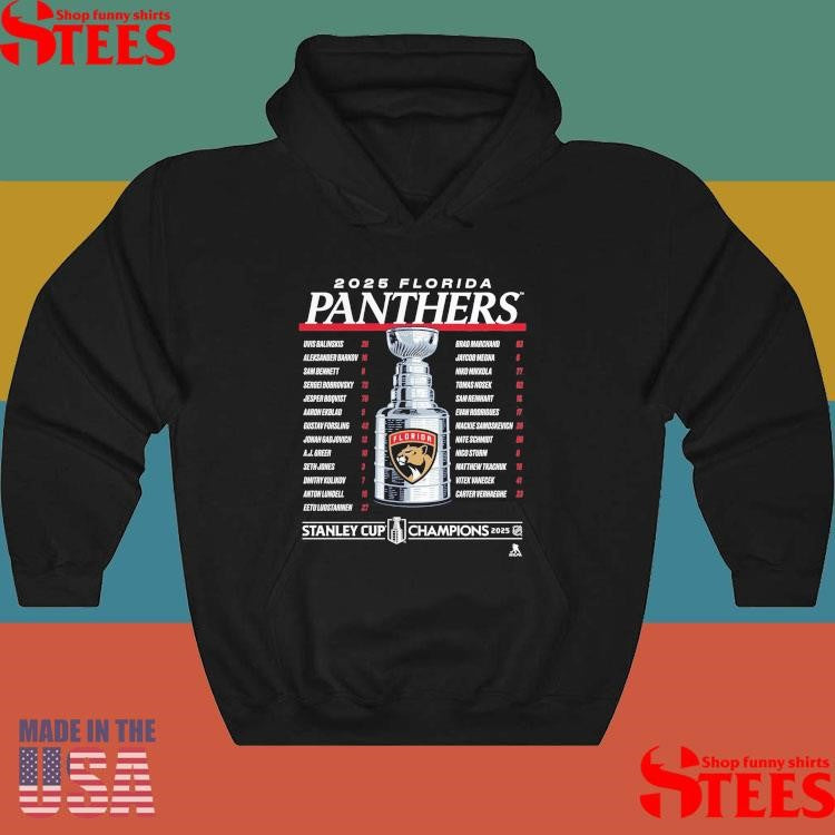 Florida Panthers 2025 Stanley Cup Champions Give & Go Roster T-shirt